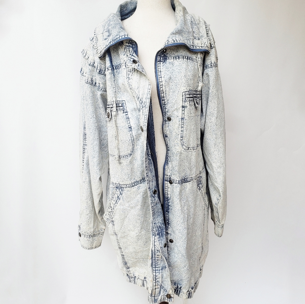 Vintage 90s retro East West denim trench coat size medium unisex